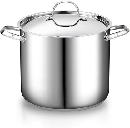 Cooks Standard Classic 12 Quart Stock Pot with Lid, Stainless Steel Pasta Pot