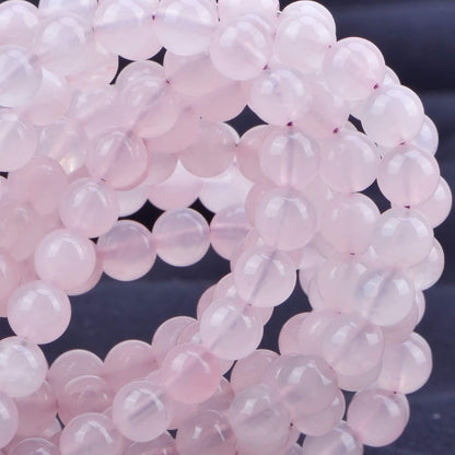 80Pcs Natural Crystal Beads Stone Gemstone Round Loose Energy Healing Beads with Free Crystal Stretch Cord for Jewelry Making (Rose Quartz, 10mm)