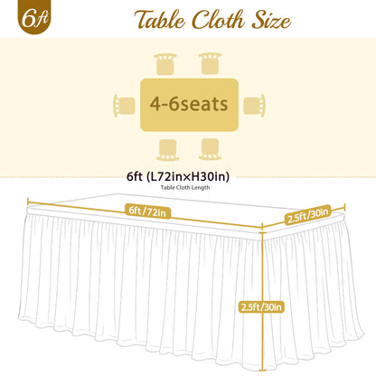 Little Funny Red Tablecloth Rectangle 6 Foot Fitted Stretch Elastic Tulle Ruffle Tablecloths Rectangular Spandex Table Covers 6ft Birthday Baby Shower Wedding Party Table Cloths with Skirt