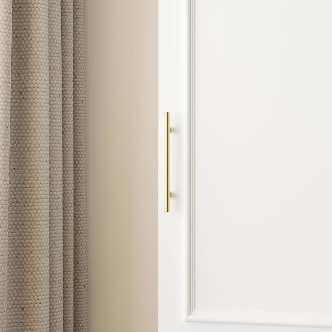 FUFU&GAGA Narrow Wardrobe Closet with 2 Doors, Modern White Bedroom Armoire with Gold Handles, Modern Clothes Storage Cabinet with Shelves, Hanging Rod, 15.7”W x 19.3”D x 74.8”H