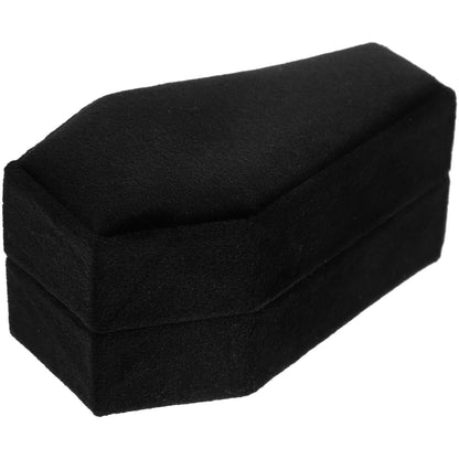 KICHOUSE Coffin Ring Box Gothic Ring Box Jewelry Storage for Rings Halloween Jewelry for Wedding Proposal Portable Travel Case 3.62 X 2.12 X 1.69 in