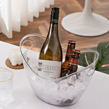 2 Pcs Ice Bucket 4 Liter Champagne Wine Bucket Clear Acrylic Beverage Tub Party Drinks Ice Tub for Wine, Champagne or Beer Bottles Bar Supplies