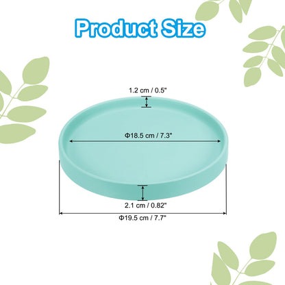 PATIKIL 7.7 Inch Round Ceramic Plant Saucer, Plant Saucer Tray Flower Planter Drip Tray for Indoors Outdoors Patio Balcony, Turquoise