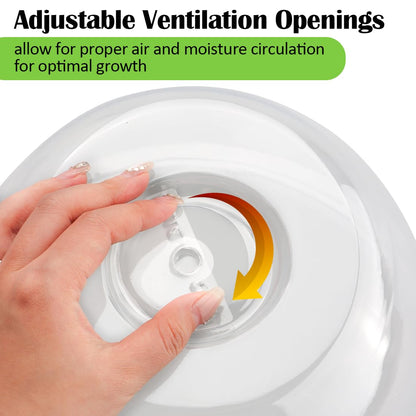 10" D × 6.7" H Plant Protectors from Animals, Garden Cloches for Seedlings Nursery Pots, Durable Humidity Domes with Ventilation Holes, Clear Plant Covers, Mini Greenhouse for Plants 5-Pack