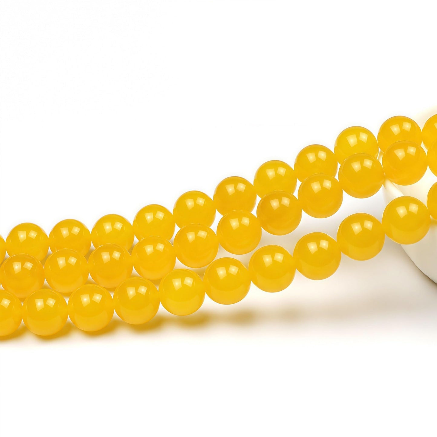 MJDCB Natural Yellow Jade Round Loose Beads for Jewelry Making DIY Bracelet Necklace (12mm)