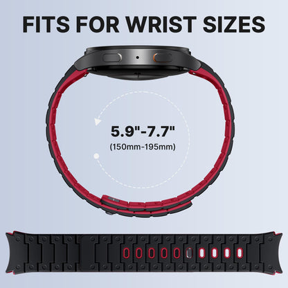 Bandletic Silicone Magnetic Band Compatible with Samsung Galaxy Watch 7 6 5 4 FE 40mm 44mm/Watch 6 4 Classic 43mm 47mm 42mm 46mm/Watch 5 Pro 45mm, 20mm No Gap Soft Sport Strap for Men Women