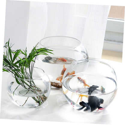 Ipetboom Transparent Hydroponic Glass Vase Rounded Desktop Plant Holder for Home Office Hotel Decor Smooth Rust Resistant Surface Fish Tank Terrarium Centerpiece