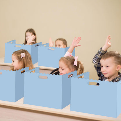 Whaline 24 Pcs Student Desk Privacy Boards Blue Classroom Desk Divider Shield Privacy Panel Folders Screen Partition for School Teacher Student Test Supplies
