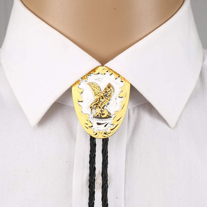 HUABOLA CALYN Bolo Tie for Men American Western Cowboy Golden Flying Eagle Bolo tie