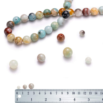 BEADIA Natural Amazonite Jade Stone Round Loose Semi Gemstone Beads for Jewelry Making 10MM 38PCS