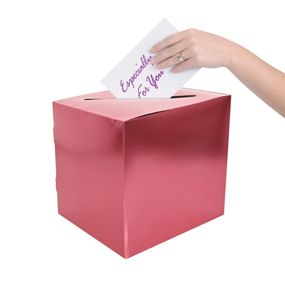 Beistle Shiny Foil Boardstock Card Box Holder for Weddings, Baby Showers, Birthdays, Graduation Party Supplies