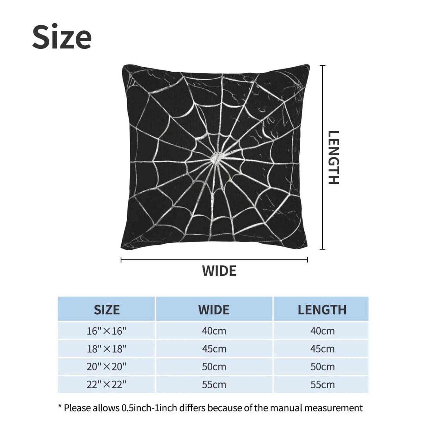 Jbofyee Black and White Spider Web Throw Pillow Cover 20x20 Inch Halloween Spiderweb Decorative Pillow Cases Soft Throw Pillows for Living Room Bedroom Sofa Couch Cushion Cover Set of 2
