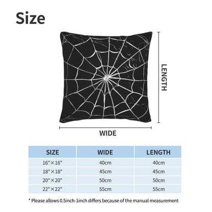 Jbofyee Black and White Spider Web Throw Pillow Cover 20x20 Inch Halloween Spiderweb Decorative Pillow Cases Soft Throw Pillows for Living Room Bedroom Sofa Couch Cushion Cover Set of 2