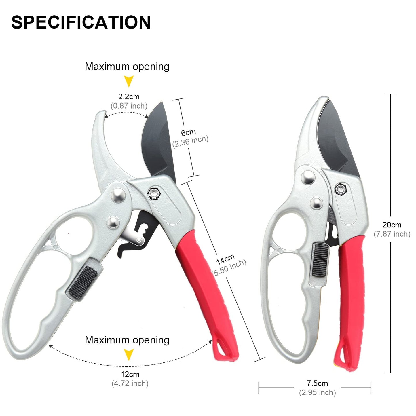 MEPEREZ Premium German-Made Pruning Shears – Ergonomic, Heavy-Duty Hand Pruners Designed for Precision Cutting of Plants; Ideal for Gardeners and Individuals with Arthritis or Reduced Hand Strength