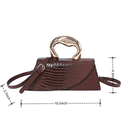 WIGUYUN Women Patent Leather Alligator Purse Crocodile Evening Handbag Clutch Bag Shoulder Cross Body Envelope Bag,Brown