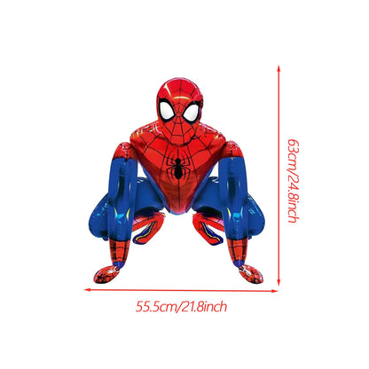 Cartoon spidey - themed birthday party supplies: "Happy Birthday" banner, 12inch latex balloons , 2 types of aluminium balloons hanging swirls,assemble the aluminum balloon