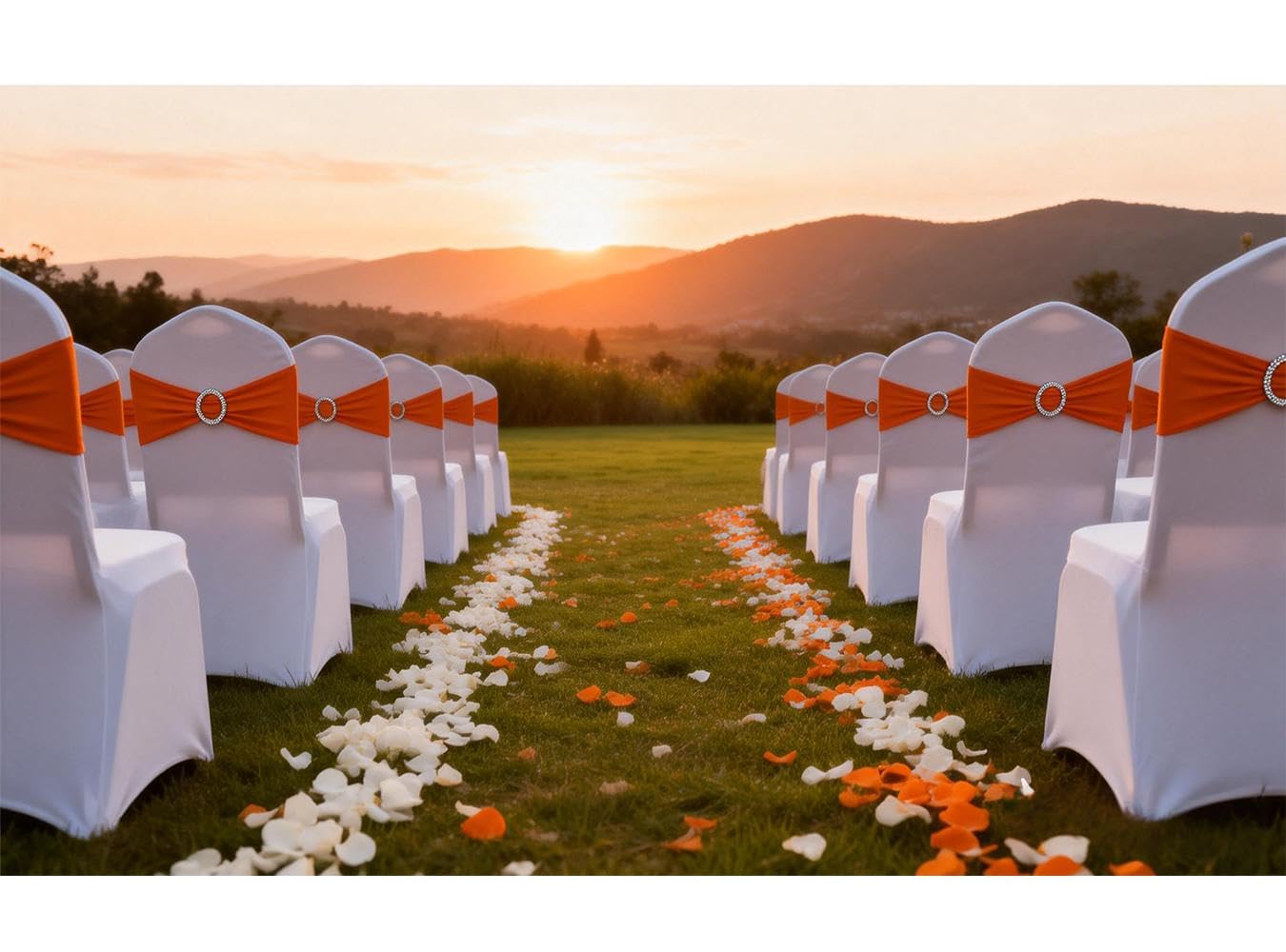 Gankar Burnt Orange Chair Sashes 50 Pack, Spandex Halloween Chair Sashes, Orange Chairs Bands for Party Banquet Theme Event Decor