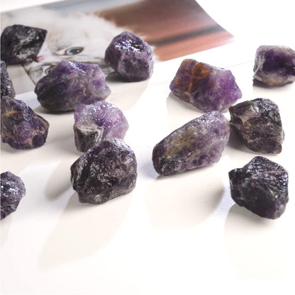 2PCS Natural Raw Stone Healing Crystals Bulk Healing Gemstones for Reiki Tumbling Fountain Rocks Meditation Garden Home Decor (Amethyst)