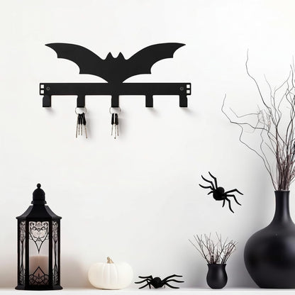 Reallnaive Gothic Bat Over The Door Hooks Goth Bathroom Decor Creepy Hanger Wall Mount Rack Holder for Towel, Hat, Coat, Cloth, Keychain, Bag, Home Organizer