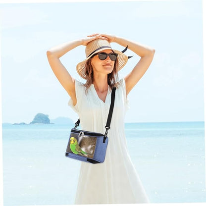 Mipcase 1pcs Transparent Parrot Carrier Bag Outdoor Pet Birds Storage Pouch Breathable Cross Body Tote Comfortable for Travel Versatile Handbag Shoulder Bag Options