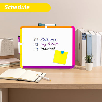 VUSIGN Small White Board Dry Erase, 11''x14'' Magnetic Dry Erase Board, Mini Whiteboard with Markers for Fridge, Wall, Locker