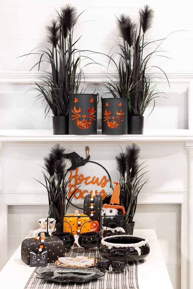 Boston International Ceramic Dishwasher and Microwave Safe Halloween Party Decorations Serving Bowls, Holds 10 Cups, Cauldron