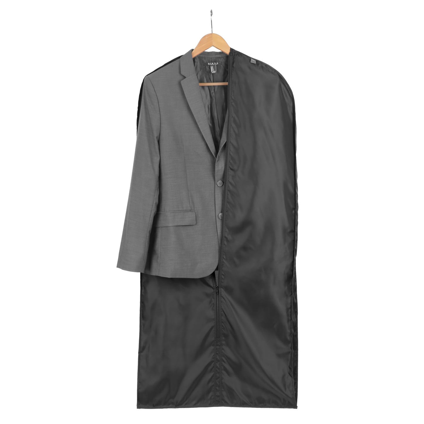 Lewis N. Clark Travel Garment Bag Cover for Airplane, Car, Everyday Use-Heavy-Duty, Lightweight, Water-Resistant, Perfect for Suits, Dresses, or Uniforms, 47” Length, Black, One Size