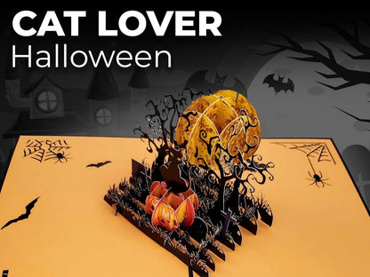 iGifts And Cards Halloween Black Cat 3D Pop-Up Card Haunted Nights 5"x7"