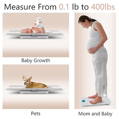 Baby Scale MAX 400lbs,Multifunctional Baby Weight Scale for Toddler, Children, Pet, Adult, Dogs Cats Weight Scale with Auto-Off,26.5-inch Height Measurement,3 Units,LED Screen
