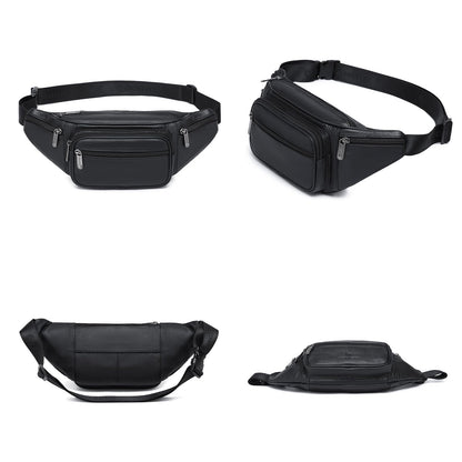 ZZNICK Genuine Leather Fanny Pack/Waist Bag/Organizer with Adjustable Belt, Multiple Pockets For Men and Women