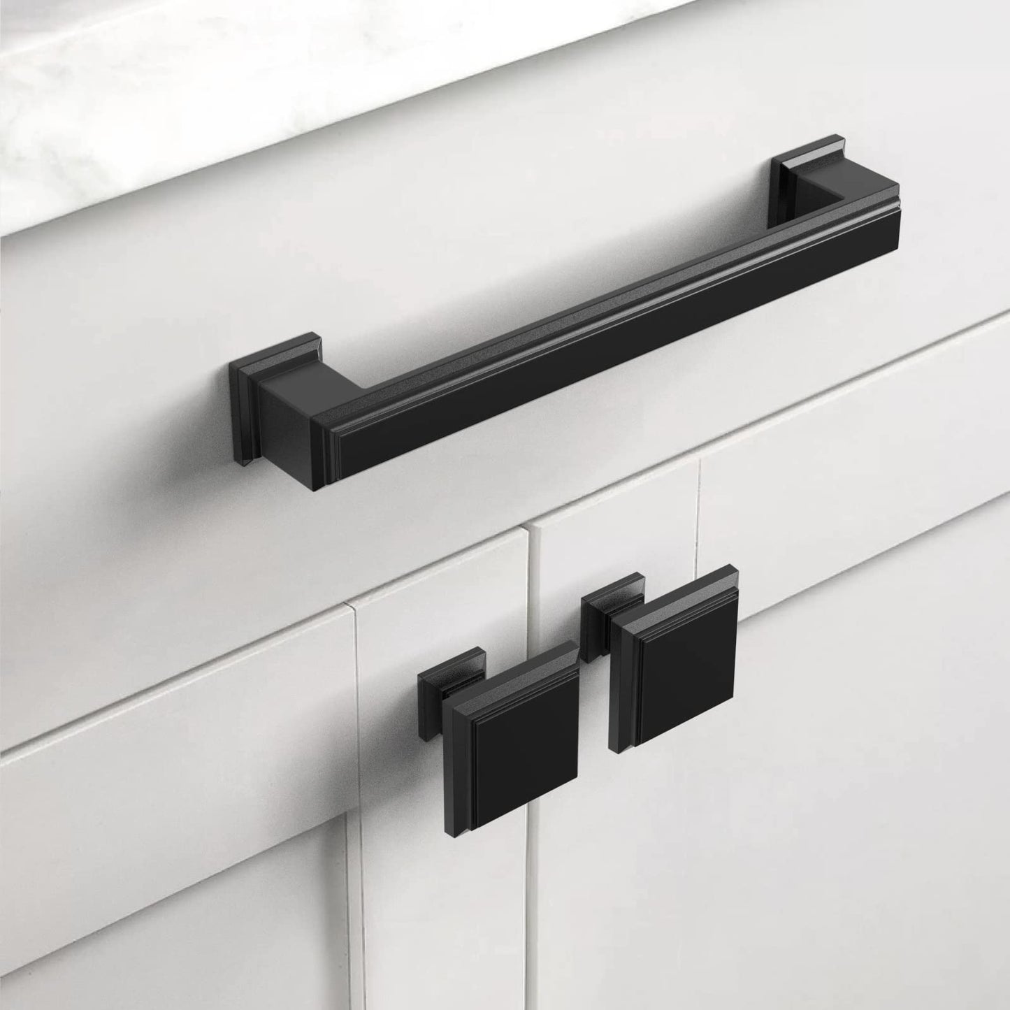 Asidrama 10 Pack Matte Black Kitchen Cabinet Knobs Drawer Cabinet Hardware Zinc Knobs for Dresser Drawers