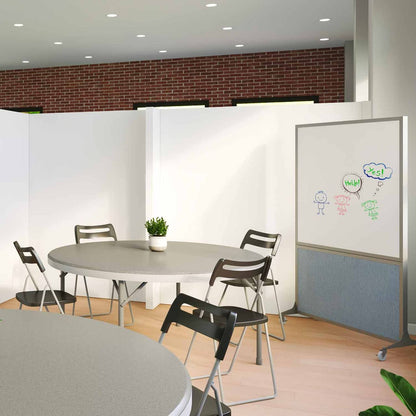 DivideWrite Mobile Whiteboard | Double Sided Dry Erase Board | Portable Office Cubicle Partition | Display for Classrooms, Conference Rooms, Meeting Areas and More | Royal Blue 4' Wide X 6' Tall