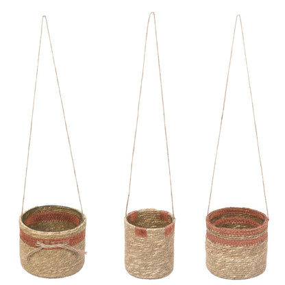 PEARL + CREEK Haven Set 3 Pink Hanging Planter - Tea Light Candle Holder