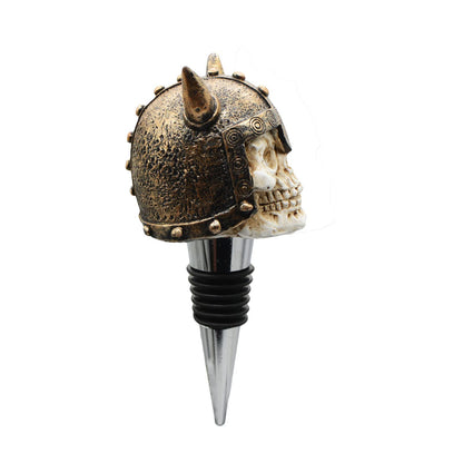 Wine Bottle Stopper Horns Helmet Viking Skull Decorative Beverage Wine Cork for Man Housewarming Gift,Christmas,Thanksgiving,Bronze