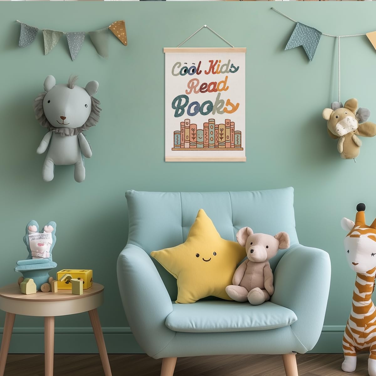 Reading Poster Hanger, Reading Nook Library Decor Wall Decor, Book Lovers Gifts, Educational Posters Wall Art Wall Hanging Banner Farmhouse Classroom Bedroom Reading Room Apartment Home Decor