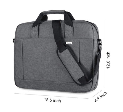 Voova Laptop Bag Case 17 17.3 Inch Computer Sleeve Messenger Bag with Shoulder Strap Expandable Waterproof Large Capacity Business Briefcase for Work Travel Fit 17-18” Laptop, Men Women, Gray