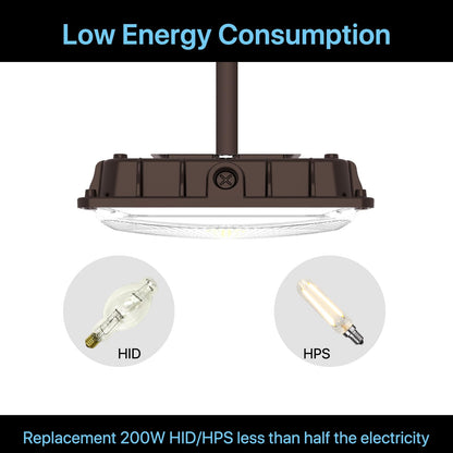 HYPERLITE LED Canopy Light 45W: 6300LM 5000K Daylight - 120-277V LED Canopy Lights Outdoor IP65 Waterproof for Workshop Carport Entrance - 1 Pack