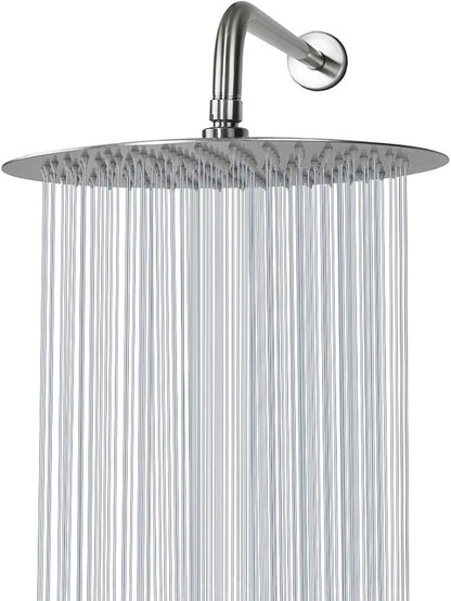 NearMoon Rain Shower Head, Ultra-Thin Design-Pressure Boosting, Awesome Some Experience, High Flow Stainless Steel Rainfall Head (12 Inch, Brushed Nickel)