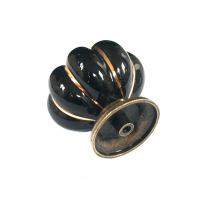 HUAMULAN 8PCS Ceramic Knobs Cabinet Drawer Pumpkin Shape Glazed Cupboard Dresser Pull Handle DIY Decor Kitchen Furniture Door Kids Room