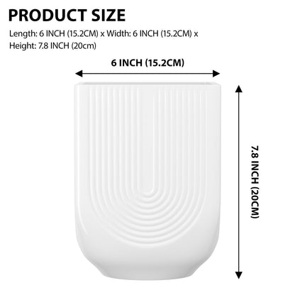 XiHuaer Ceramic Planter, 6 Inch Plant Pot with Drainage Hole, Indoor Outdoor Planter Flower Pots, White Pot for Plants