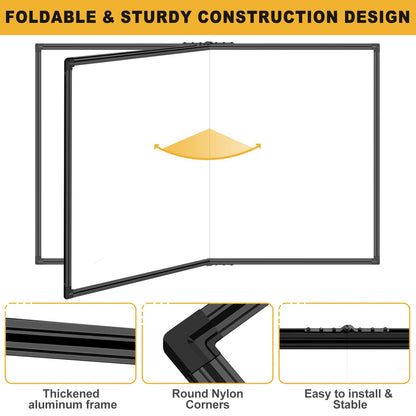 Offi-eqp 60"X40" Large Magnetic Whiteboard for Wall - Non-Glare Coated Surface, Heavy-Duty Hanging Dry Erase Board with Black Aluminum Frame for Office, Classroom & Home (Full Accessory Kit Included)