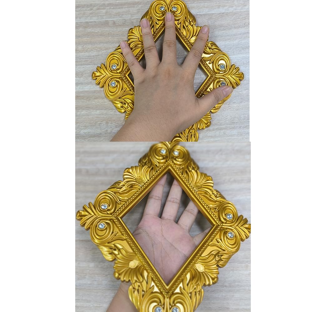 Mewutal 2 Pack Gold Curtain Tiebacks Square Curtain Holdbacks Plastic Curtain Clips Buckle Drapery Holdbacks Crystal Drapery Tiebacks for Home Window Decoration, with Fixing Rod (Gold Rhombus)
