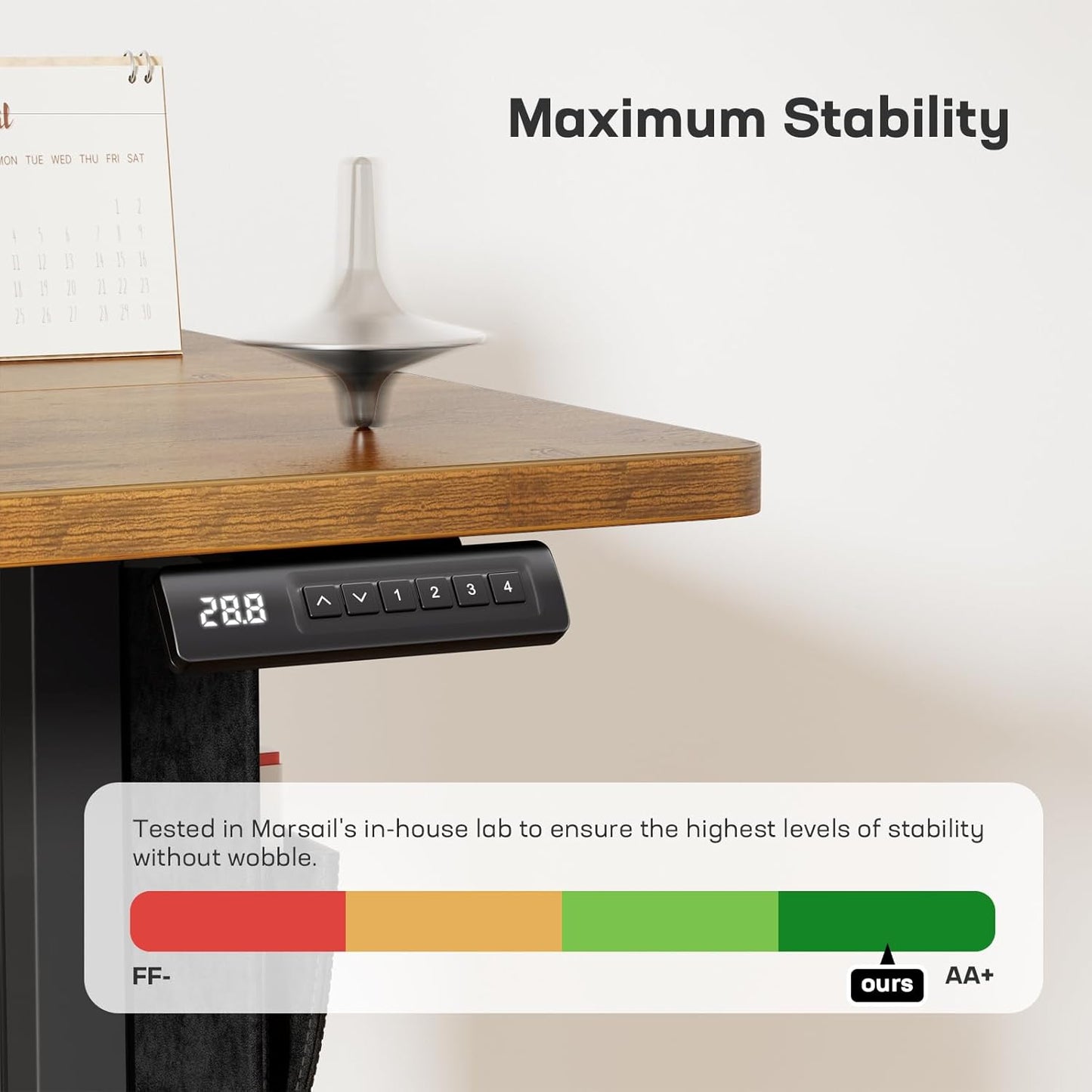Marsail 55x24 Electric Standing Desk - Adjustable Height Computer Desk with Memory Presets, Storage Bag & Cable Management for Home Office & Gaming Workstations