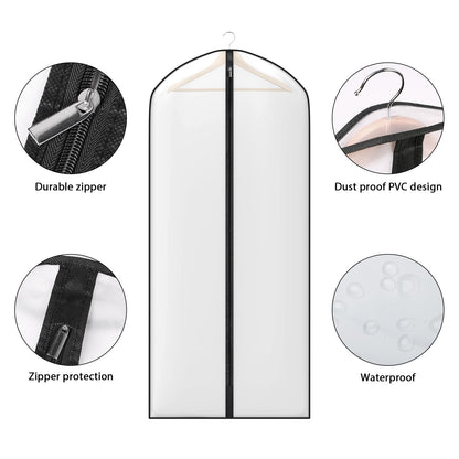 Zilink 54" Coat Bags for Storage Dust Proof Hanging Garment Bag for Closet Dress Cover for Closet Storage with Full Zipper for Fur Coat Leather Jacket Dress Closet Storage, Set of 10