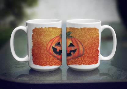 Caroline's Treasures SB3020CM15 October Pumpkin Halloween Dishwasher Safe Microwavable Ceramic Coffee Mug 15 ounce, 15 ounce, multicolor