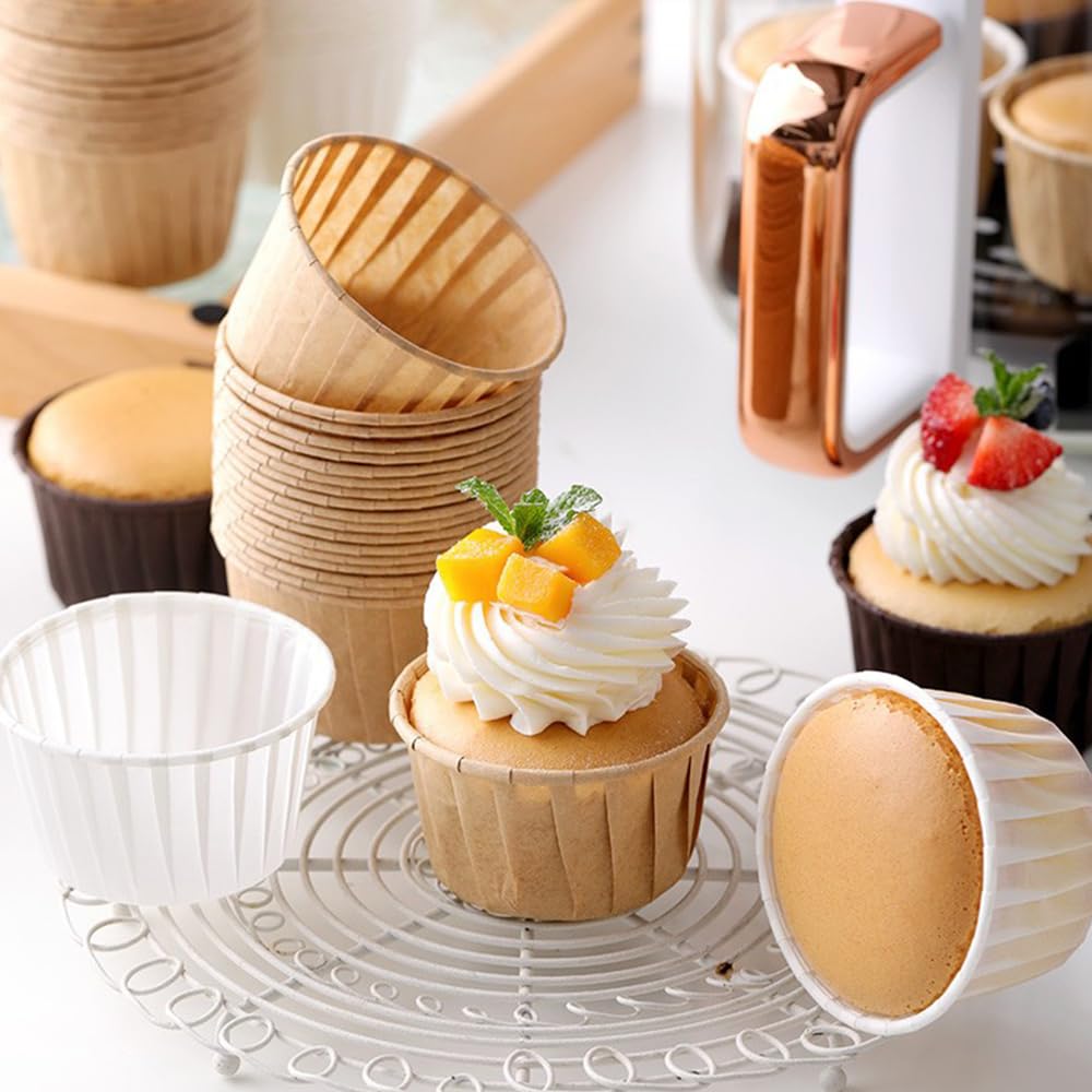 200 PCS Cupcake Liners Muffin Standard Size, Baking Cups Greaseproof Wrappers Paper Cupcake Holders for Wedding Birthday Party Baby Showers Bakery Gift