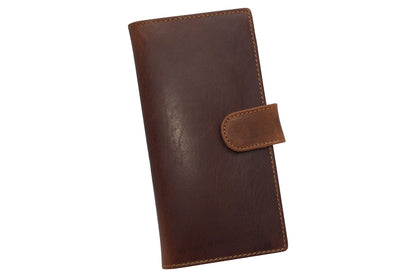 Marshal Genuine Leather Basic Checkbook Holder with Snap Closure (Buffalo Leather Tan)