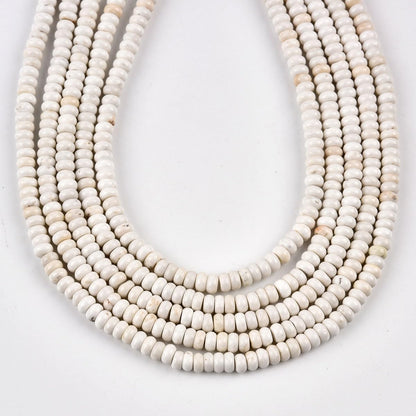 170pcs 4x2mm Natural White Turquoise Disk Rondelle Spacer Stone Semi Precious Gemstone Loose Beads for Jewelry Making 15 Inch