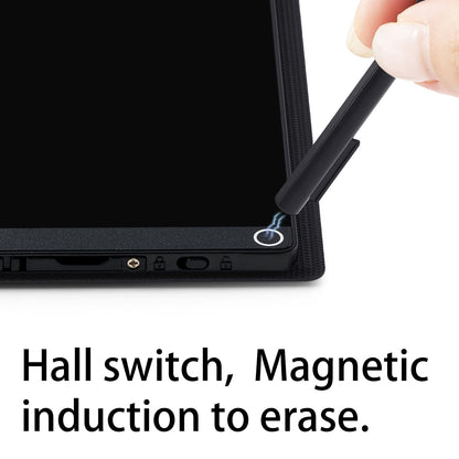 LCD Writing Tablet for Adults, 6.5 Inch Fine Tip Digital Notepad – Thin Lines, No Palm Marks, Lock Screen, Reusable Erasable Writing Pad with Leather Case & Hanging Pen for Office Home School