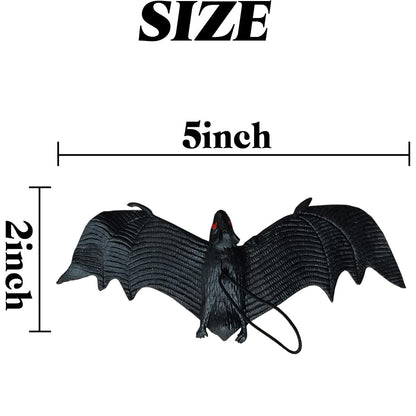 TIHOOD 22PCS Halloween Bats, Rubber Vampire Bats, Hanging Bat for Halloween Party, April Fool's Day, Haunted House